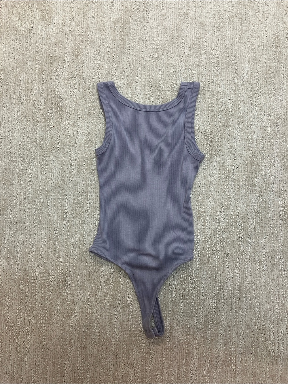 Lulu's Ribbed One-Piece Bodysuit in Dusty Lavender